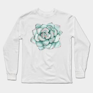 Watercolor succulent cactus Long Sleeve T-Shirt